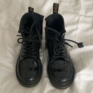 Girls Size 13 Dr. Martens Black Patent Boots